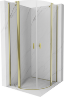 Mexen Mist душ кабина полукръгла отваряема 80 x 80 cm, прозрачна, златна - 8A32-080-080-50-00
