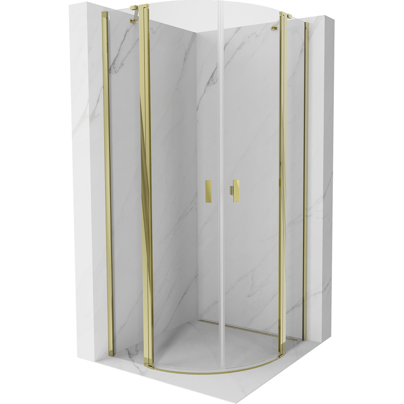 Mexen Mist полукръгла душ кабина 90 x 90 см, прозрачна, златиста - 8A32-090-090-50-00
