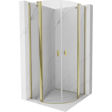 Mexen Mist полукръгла душ кабина 90 x 90 см, прозрачна, златиста - 8A32-090-090-50-00