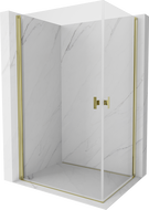Mexen Mist-B Duo кабина за душ с двукрила врата 85 x 75 см, прозрачна, златна - 8A2-085-075-50-00
