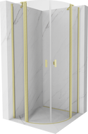 Mexen Mist полукръгла душ кабина с отваряеми врати 100 x 100 см, прозрачна, златна матова - 8A32-100-100-55-00