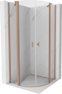Mexen Mist полукръгла душ кабина с люлеещи се врати 90 x 90 см, прозрачна, матирана мед - 8A32-090-090-65-00