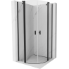 Mexen Mist Половина кръгла душ кабина с врата 90 x 90 см, прозрачна, черна