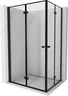 Mexen Mist-F Duo сгъваема душ кабина лява 80 x 70 см, черна рамка, черно - 8A6-080L-070P-70-70