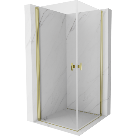 Mexen Mist-B Duo сгъваема душ кабина 100 x 100 см, прозрачна, златна - 8A2-100-100-50-00
