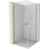 Mexen Mist-B Duo сгъваема душ кабина 100 x 100 см, прозрачна, златна - 8A2-100-100-50-00