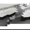 Mexen Silo свободностояща ъглова вана дясна рифелована 170 x 80 cm, бяло/черно, прелив златист - 52891708075P-50