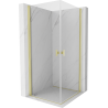 Mexen Mist-B Duo шарнирна душ кабина 70 x 70 см, прозрачна, златна четка - 8A2-070-070-55-00
