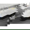 Mexen Silo свободно стояща ъглова дясна вана с рифление 170 x 80 cm, бяла/черна, преливник златисто четкан - 52891708075P-55