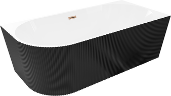 Mexen Silo свободностояща ъглова вана дясна оребрена 170 x 80 см, бяла/черна,