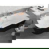 Mexen Silo свободностояща ъглова вана дясна оребрена 170 x 80 см, бяла/черна, преливане розово злато - 52891708075P-60