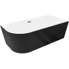 Mexen Silo свободно стояща ъглова дясна вана с релеф 170 x 80 cm, бяла/черна, преливник gun gray четка- 52891708075P-66