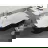 Mexen Silo свободностояща ъглова вана, дясна, оребрена 170 x 80 см, бяла/черна, преливник gun gray четкан - 52891708075P-66