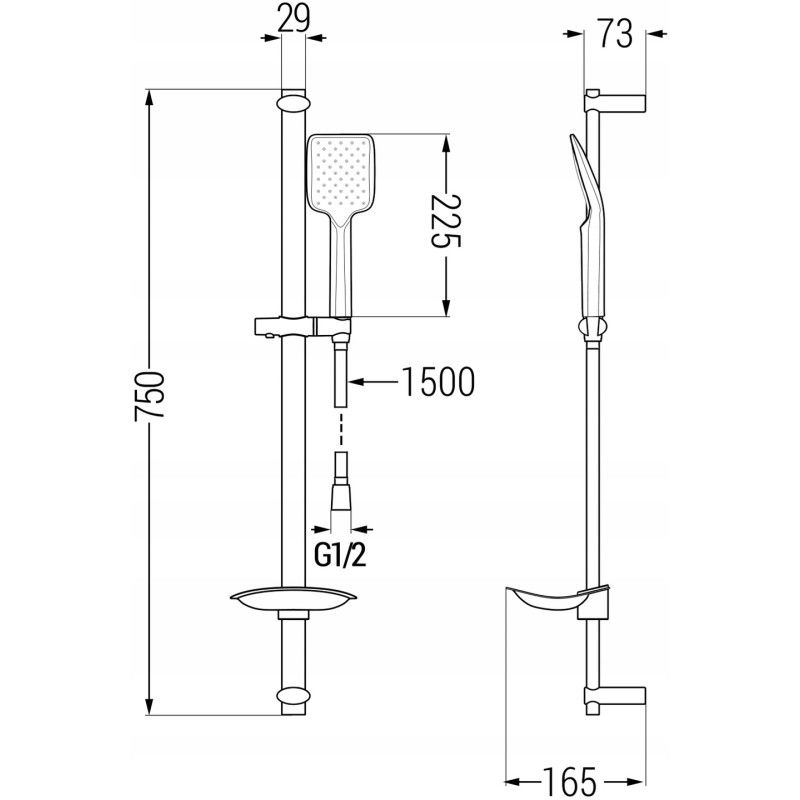 Mexen Axel DB62 комплект за вана, хром - 73813DB62-00