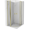 Mexen Mist L овална душ кабина с отварящи се врати 80 x 80 см, прозрачна, златна - 8A32L-080-080-50-00