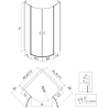 Mexen Mist L полукръгла душ кабина с врата 80 x 80 см, прозрачна, матово злато - 8A32L-080-080-55-00