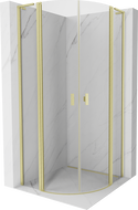 Mexen Mist L полукръгла душ кабина с отваряща се врата 90 x 90 см, прозрачна, златисто матова - 8A32L-090-090-55-00