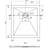 Mexen Stone+ правоъгълна композитна душкабина 80 x 70 см, сиво-бетон - 44617080