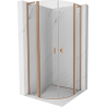 Mexen Mist L полукръгла душ кабина, 80 x 80 см, прозрачна, изчеткана мед - 8A32L-080-080-65-00