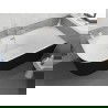 Mexen Silo свободностояща ъглова вана вдясно, оребрена 170 x 80 см, бяла/черна, четкан никел - 52891708075P-97
