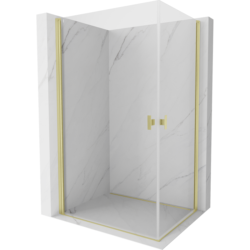 Mexen Mist-B Duo душ кабина с врати 90 x 85 см, прозрачна, златна матирана - 8A2-090-085-55-00