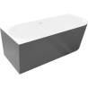 Mexen Silo свободностояща ъглова вана лява, награпена 150 x 75 см, бяла/сива,