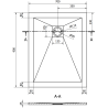 Mexen Stone+ композитен душ кабина правоъгълен 90 x 70 см, сив-бетон - 44617090