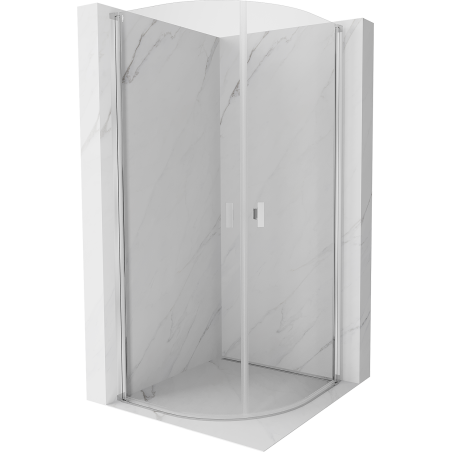 Mexen Mist полукръгла душ кабина с отваряща се врата 90 x 90 см, прозрачно стъкло, хром - 8A31-090-090-01-00
