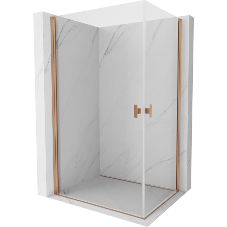 Mexen Mist-B Duo люлееща се душ кабина 85 x 70 см, прозрачна, четкано мед - 8A2-085-070-65-00