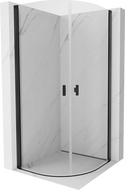 Mexen Mist полукръгла душ кабина с отваряща се врата 90 x 90 см, прозрачна, черна - 8A31-090-090-70-00