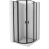 Mexen Mist полукръгла душ кабина с врата 80 x 80 см, черна рамка, черна - 8A32-080-080-70-70