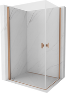 Mexen Mist-B Duo душ кабина с отварящи се врати 85 x 80 см, прозрачно стъкло, четкана мед - 8A2-085-080-65-00