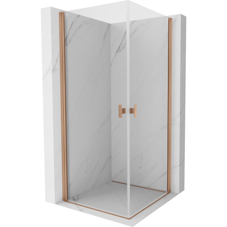 Mexen Mist-B Duo окачена душ кабина 85 x 85 см, прозрачна, четкана мед - 8A2-085-085-65-00