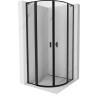 Mexen Mist L полукръгла душ кабина с отваряща се врата 90 x 90 cm, черна рамка, черно - 8A32L-090-090-70-70