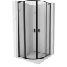 Mexen Mist L полукръгла душ кабина с врата 90 x 90 см, черна рамка, черна - 8A32L-090-090-70-70