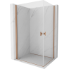 Mexen Mist-B Duo душ кабина с врати 95 x 85 см, прозрачна, четкана мед - 8A2-095-085-65-00