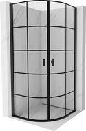 Mexen Mist овална душ кабина с отварящи се врати 70 x 70 см, черна решетка, черна - 8A31-070-070-70-77