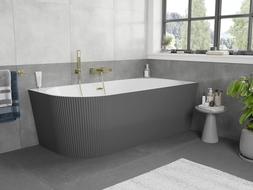 Mexen Silo самостоятелна ъглова вана с дясно ребро 150 x 75 cm, бяла/сива,