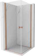 Mexen Mist-B Duo душ кабина с врати 95 x 95 см, прозрачна, четкан месинг - 8A2-095-095-65-00