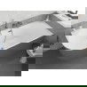 Mexen Silo свободностояща ъглова дясна вана с оребрение 150 x 75 см, бяла/сива, преливане четка gun gray - 52891507562P-66