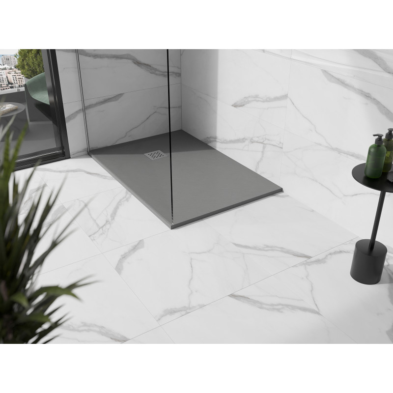 Mexen Stone+ правоъгълен композитен поддушов корито 90 x 80 cm, сиво-бетон