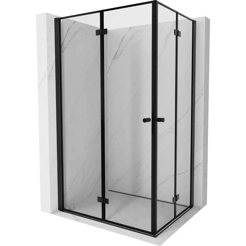 Mexen Mist-F Duo сгъваема душ кабина 80 x 110 см, черна рамка, черна -  8A6-080L-110P-70-70