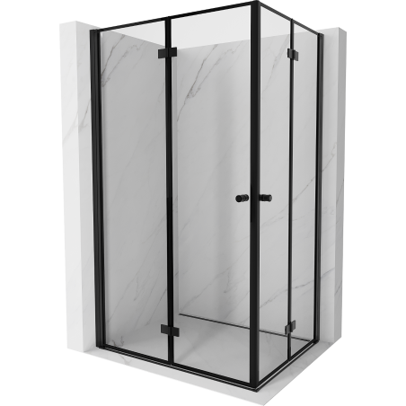 Mexen Mist-F Duo сгъваема душ кабина 80 x 110 см, черна рамка, черна -  8A6-080L-110P-70-70