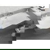 Mexen Silo свободностояща вана ъглова дясна с рифел 170 x 80 см, бяло/сиво, хромиран прелив - 52891708062P-01