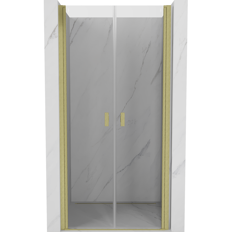 Mexen Mist врати за душ отваряеми 85 см, прозрачни, златисти матови - 8A7-085-000-55-00