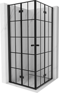 Mexen Mist-F Duo сгъваема душ кабина 75 x 75 cm, черен мрежест дизайн, черна - 8A6-075L-075P-70-77