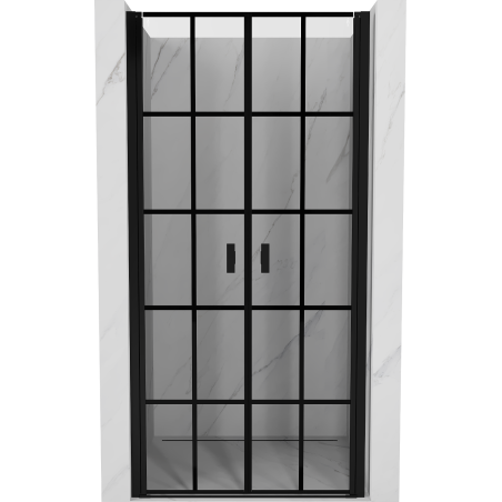 Mexen Mist стационарни душ врати 80 cm, черна решетка, черно - 8A7-080-000-70-77