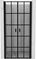 Mexen Mist стационарни душ врати 80 cm, черна решетка, черно - 8A7-080-000-70-77