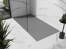 Mexen Stone+ композитен душ-кабинет правоъгълен 160 x 80 см, сив-бетон - 44618016