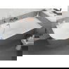 Mexen Silo свободностояща ъглова дясна оребрена вана 170 x 80 см, бяла/сива, преливна четкана мед - 52891708062P-65